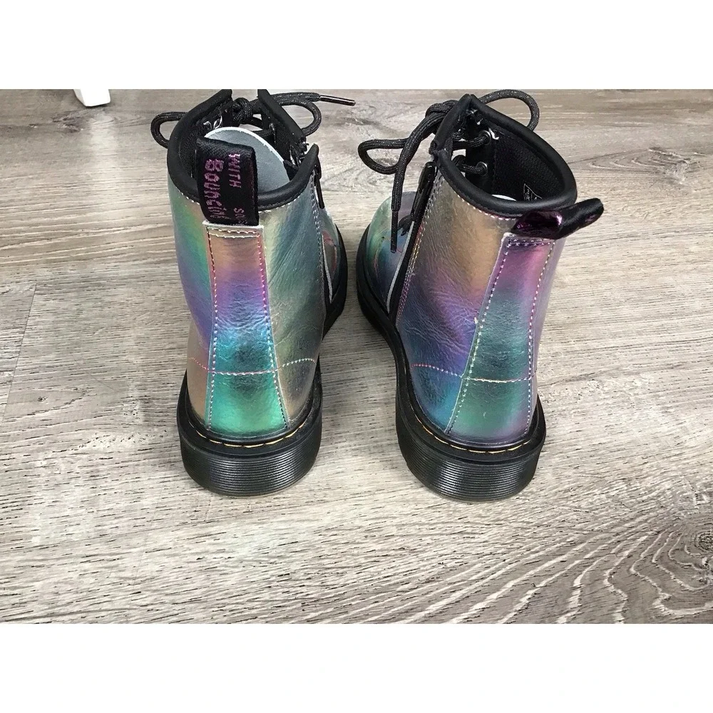 Dr Martens Iridescent Boots 1460 J Juniors Youth Size 4 Ankle Boot Purple Green